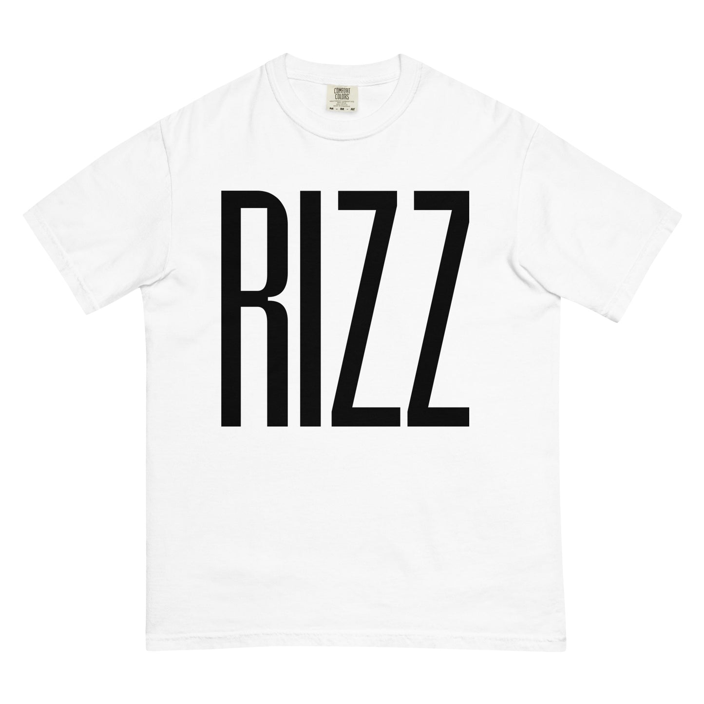 RIZZ Black Lettering Men’s garment-dyed heavyweight t-shirt