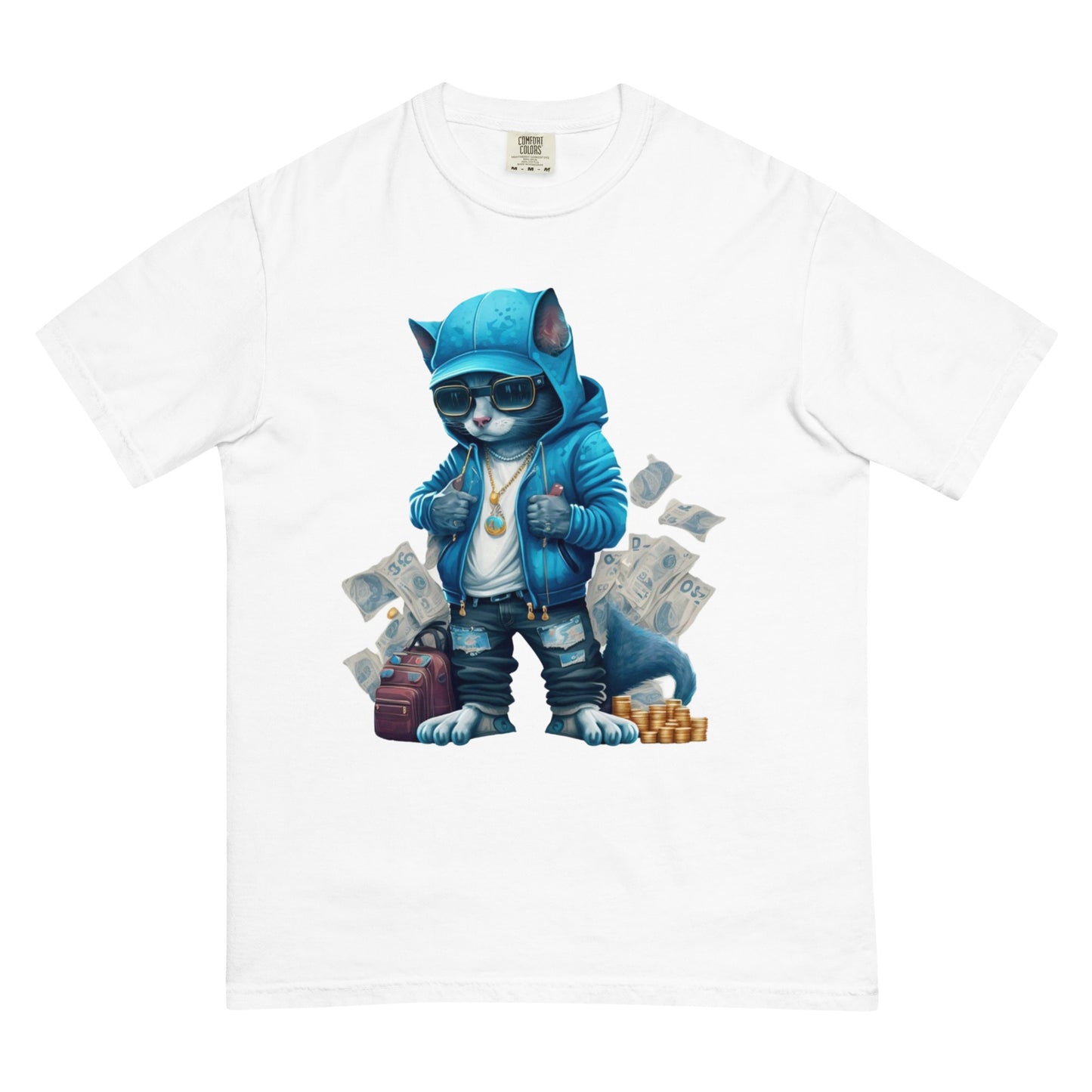 Blue Bands the Cat garment-dyed heavyweight t-shirt