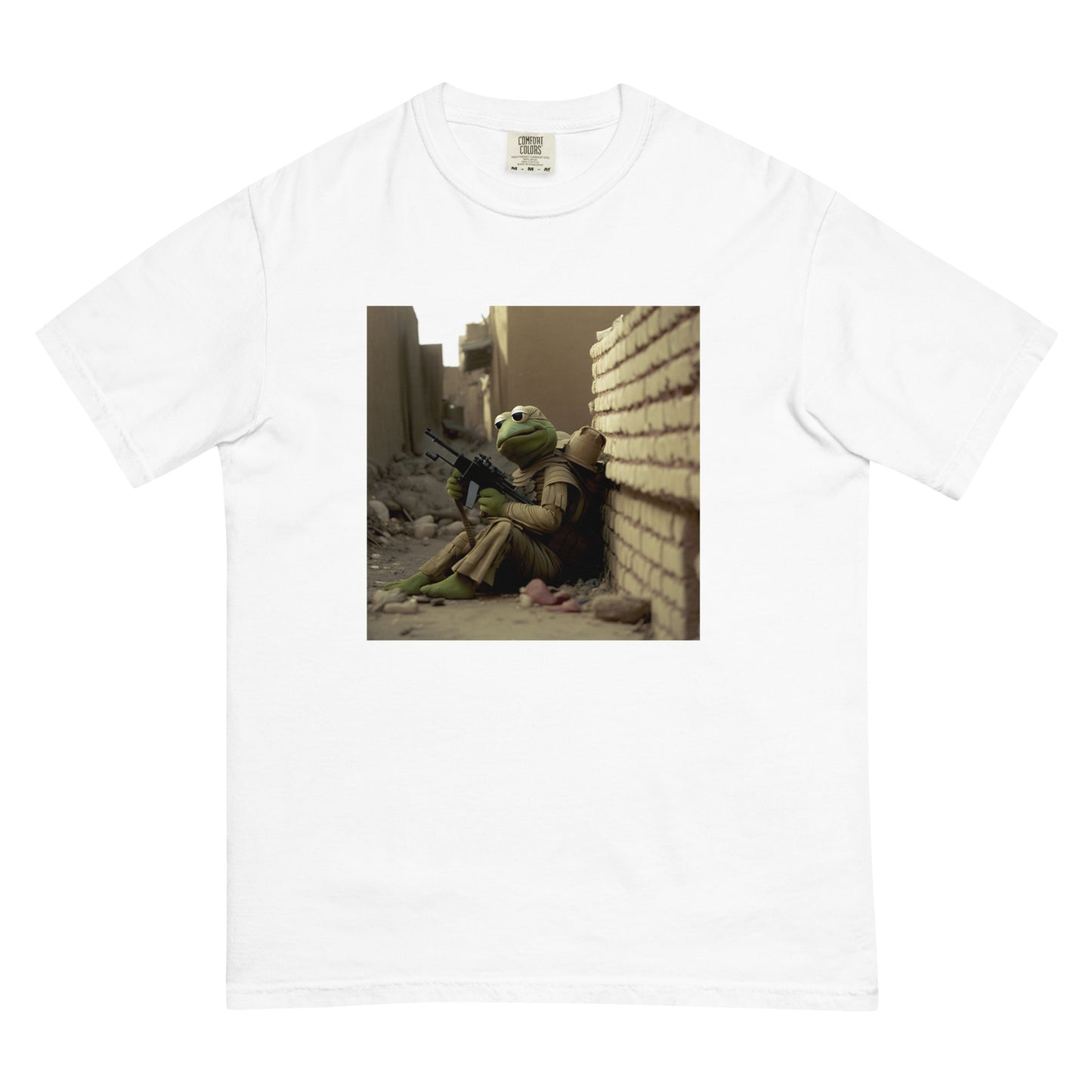 War Torn Kermit the Frog Men’s garment-dyed heavyweight t-shirt