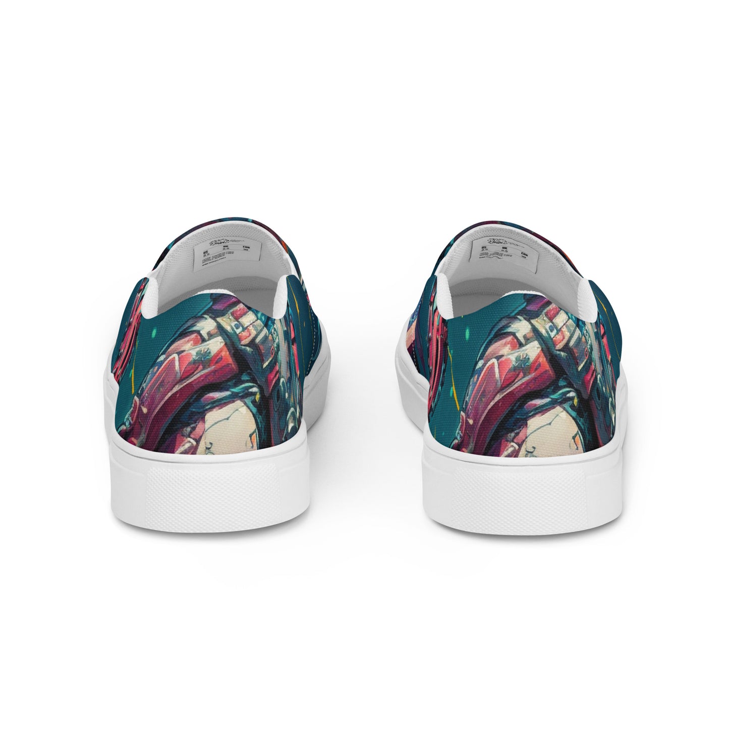 HANDMADE Space Robot Men’s slip-on Slides canvas shoes