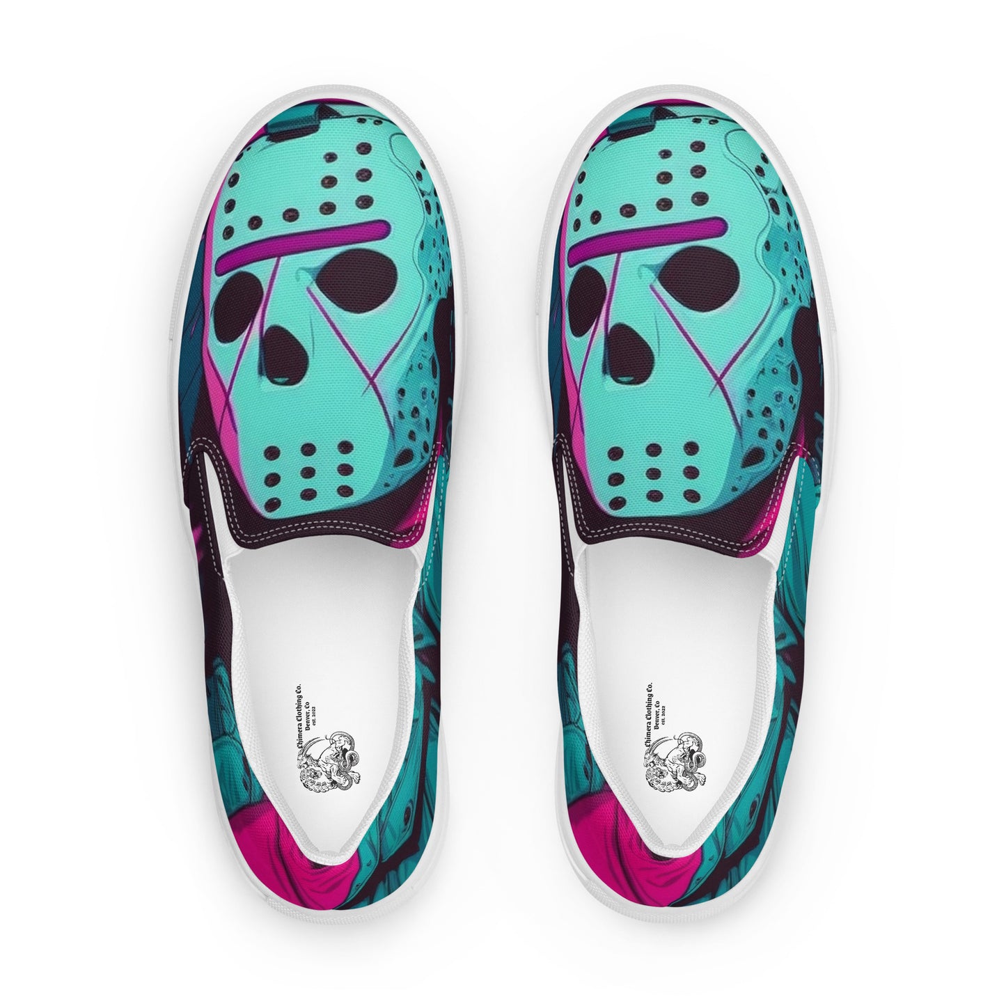 HANDMADE Vaporwave Killer Jason Voorhees Men’s slip-on Slides canvas shoes