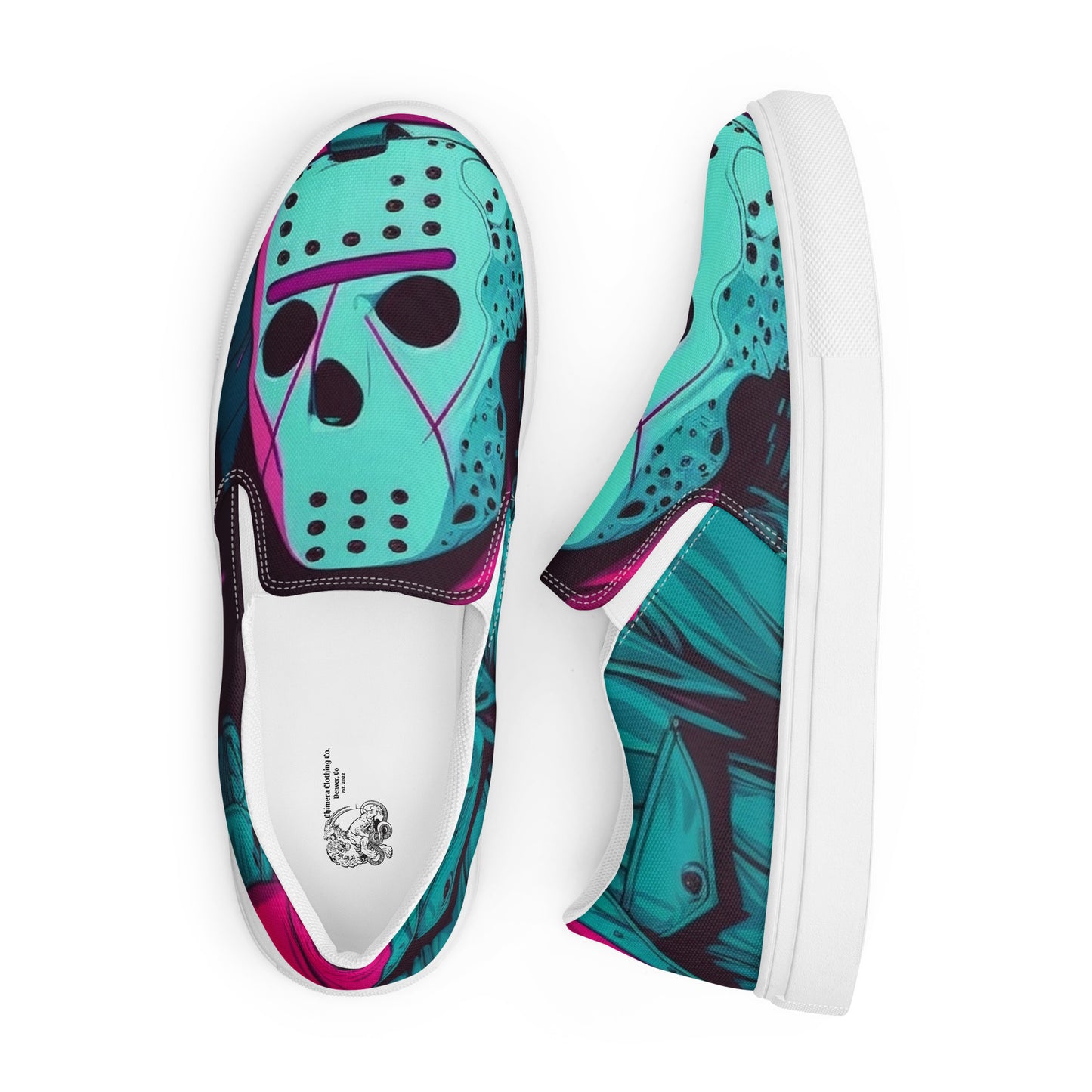 HANDMADE Vaporwave Killer Jason Voorhees Men’s slip-on Slides canvas shoes