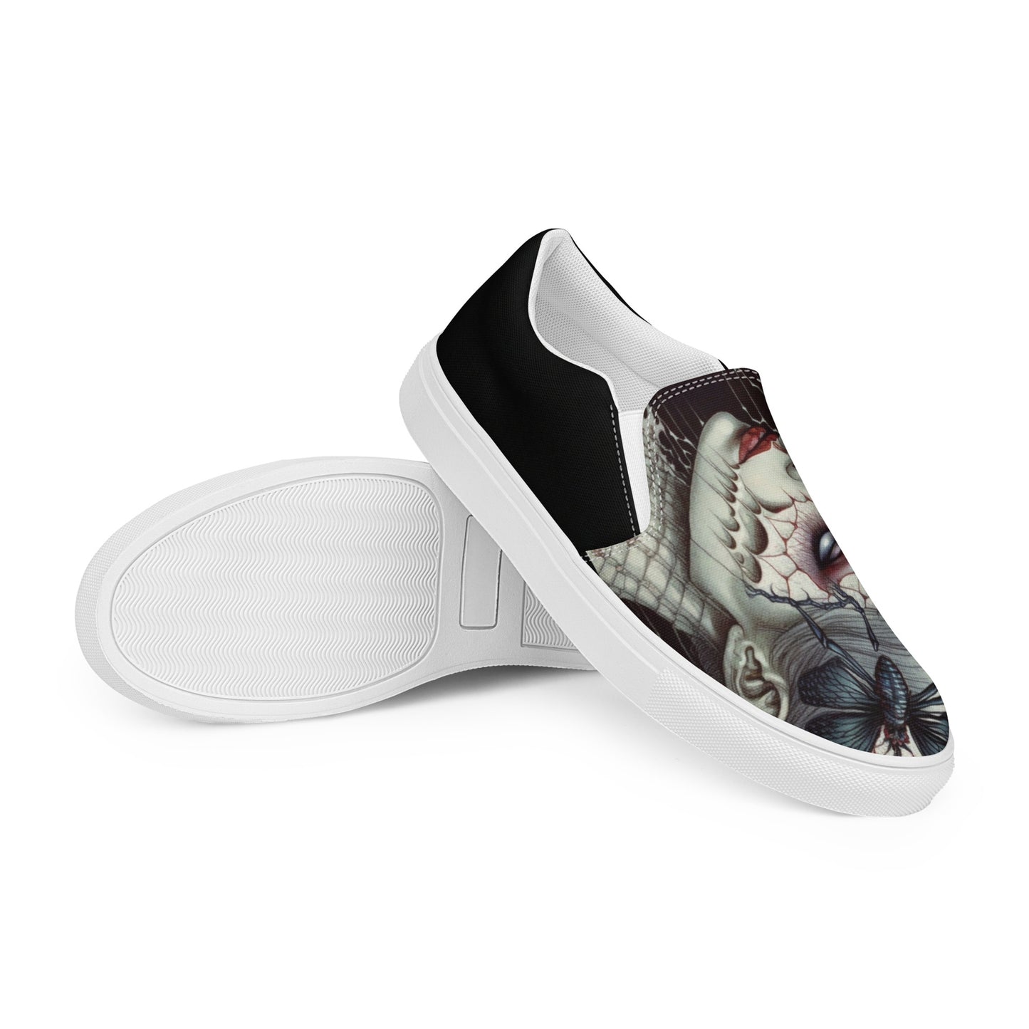 HANDMADE Gothic Beauty Men’s slip-on slides canvas shoes