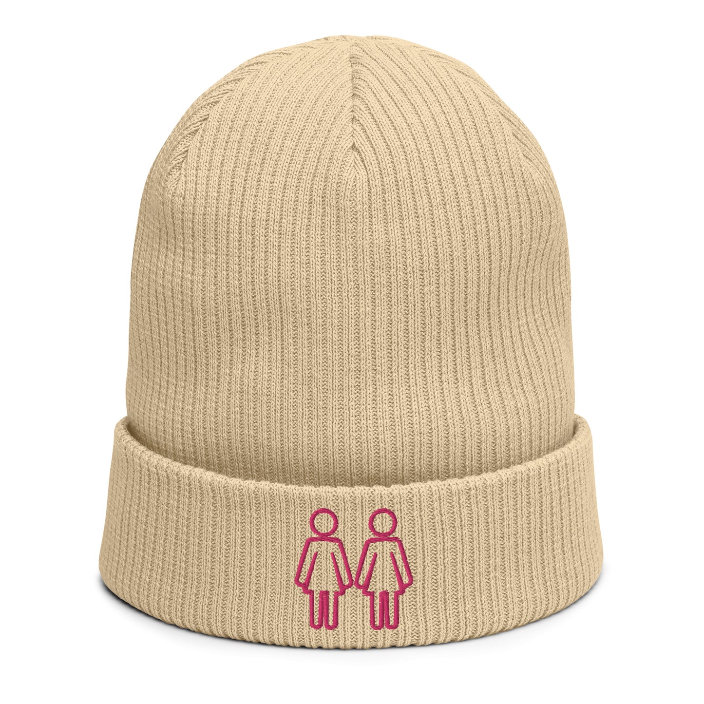 Love is Love Lesbian Pride 100% Organic cotton ribbed beanie hat