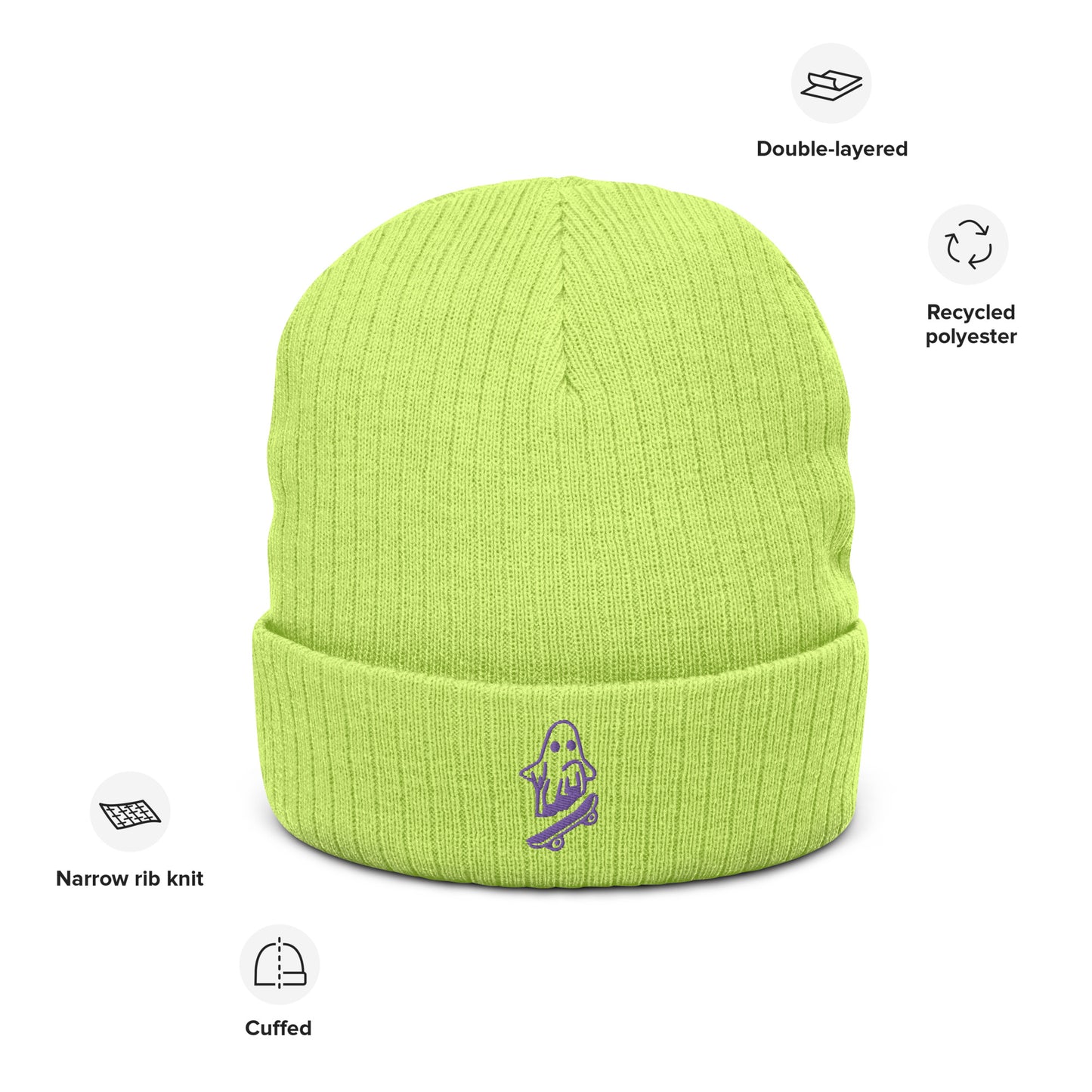 LIMITED EDITION Skateboarding Ghost Ribbed knit beanie