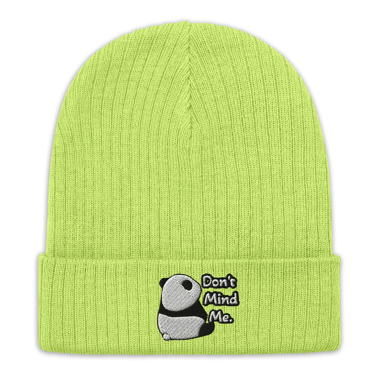 Don't Mind Me Panda Ribbed knit beanie hat