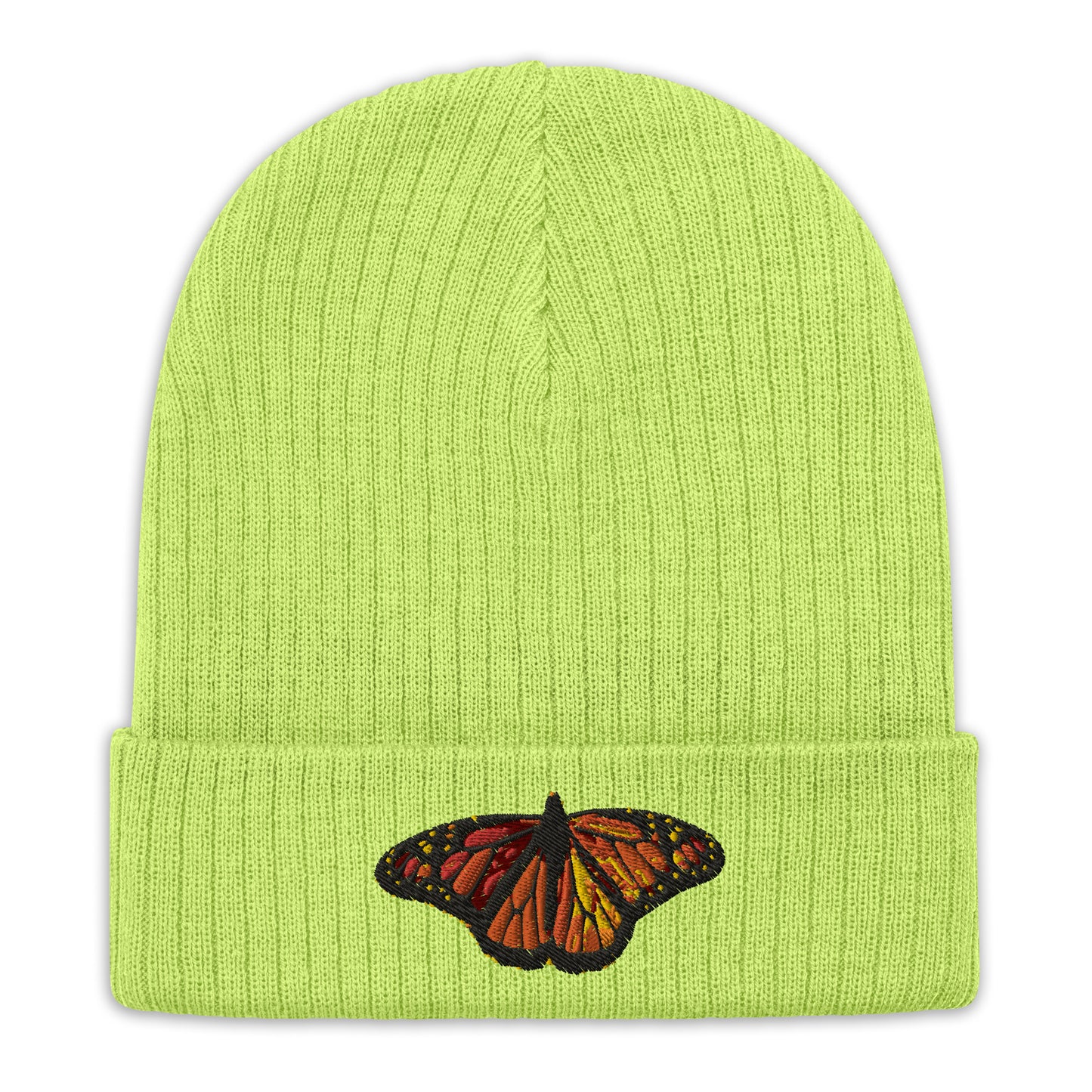 Monarch Butterfly Ribbed knit beanie Hat