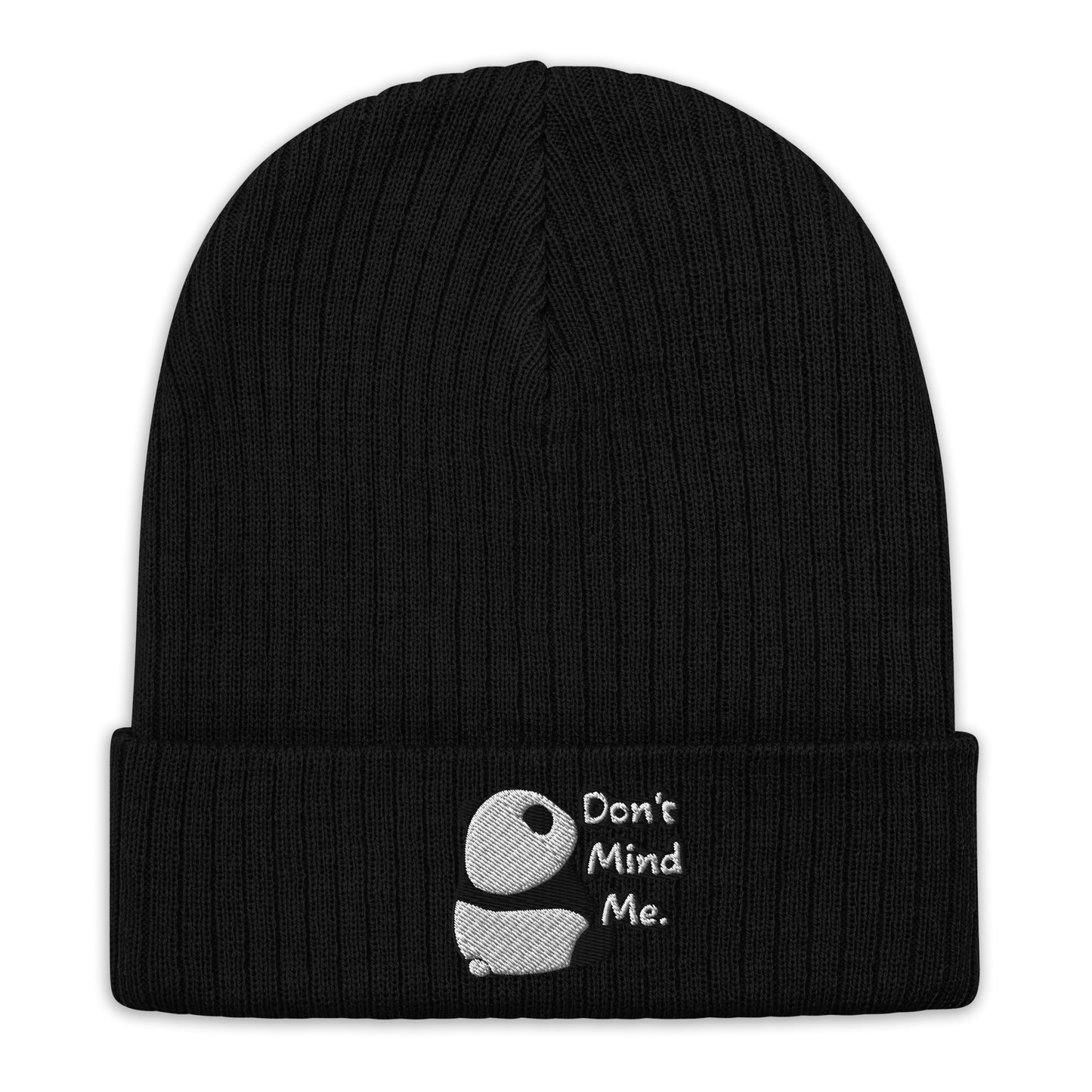 Don't Mind Me Panda Ribbed knit beanie hat