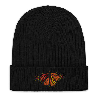 Monarch Butterfly Ribbed knit beanie Hat