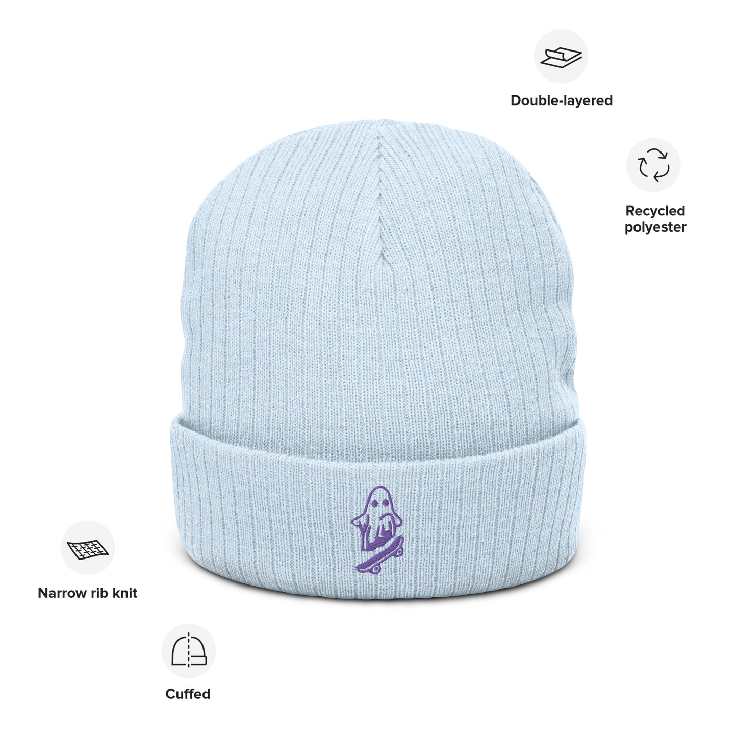 LIMITED EDITION Skateboarding Ghost Ribbed knit beanie