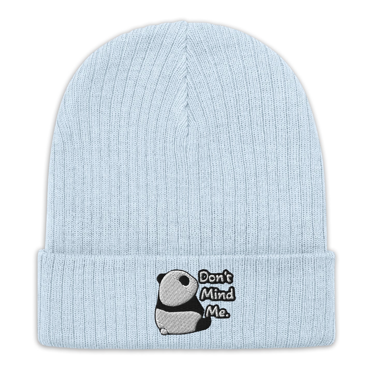 Don't Mind Me Panda Ribbed knit beanie hat