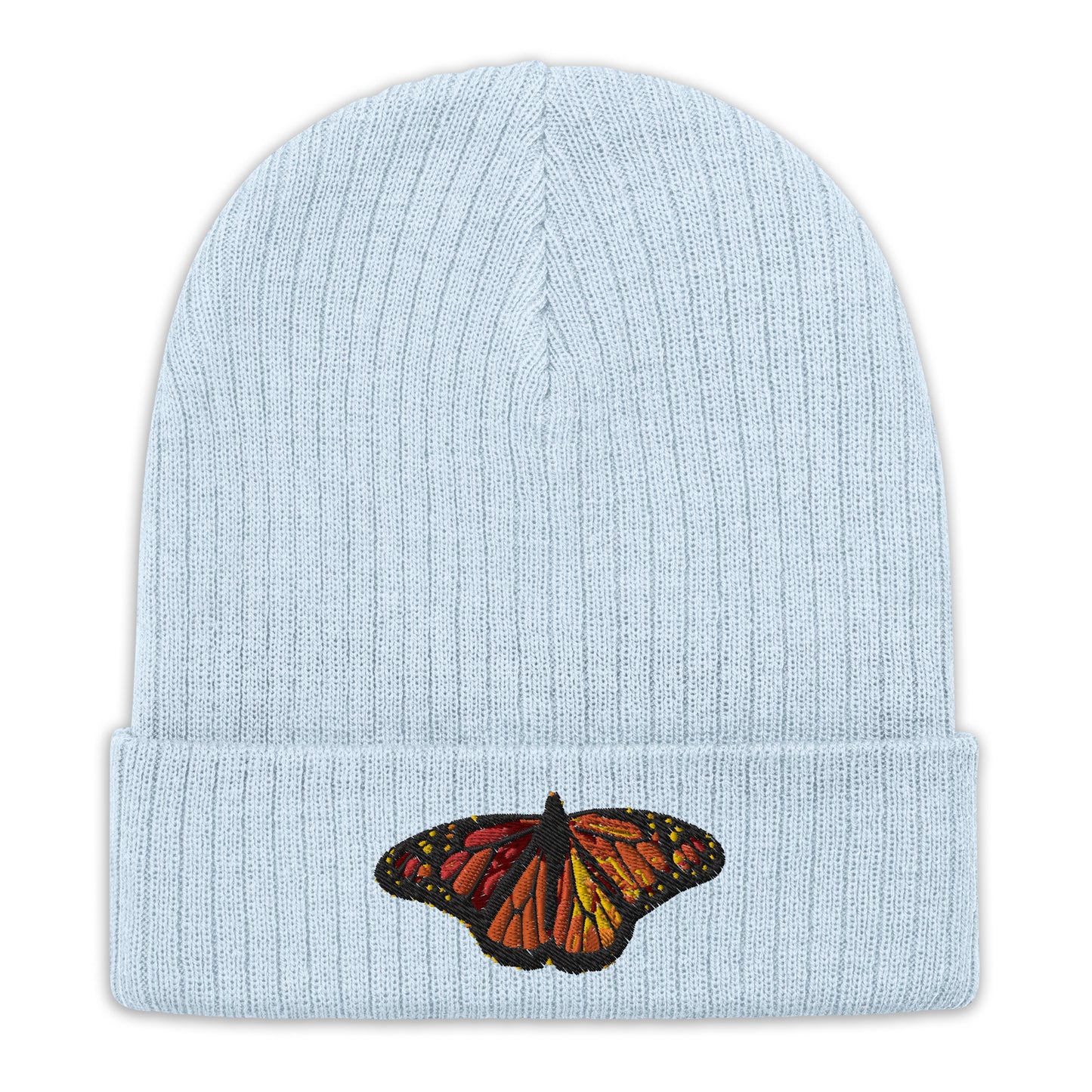 Monarch Butterfly Ribbed knit beanie Hat