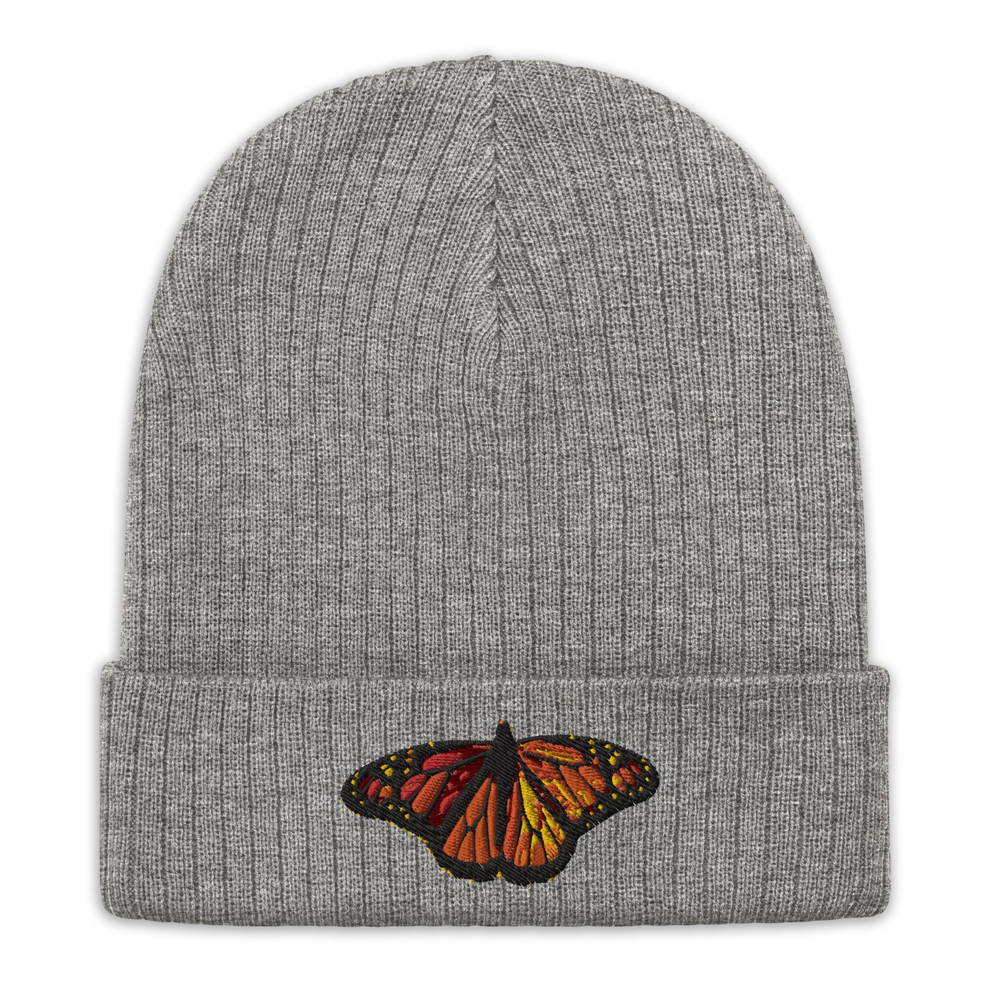 Monarch Butterfly Ribbed knit beanie Hat