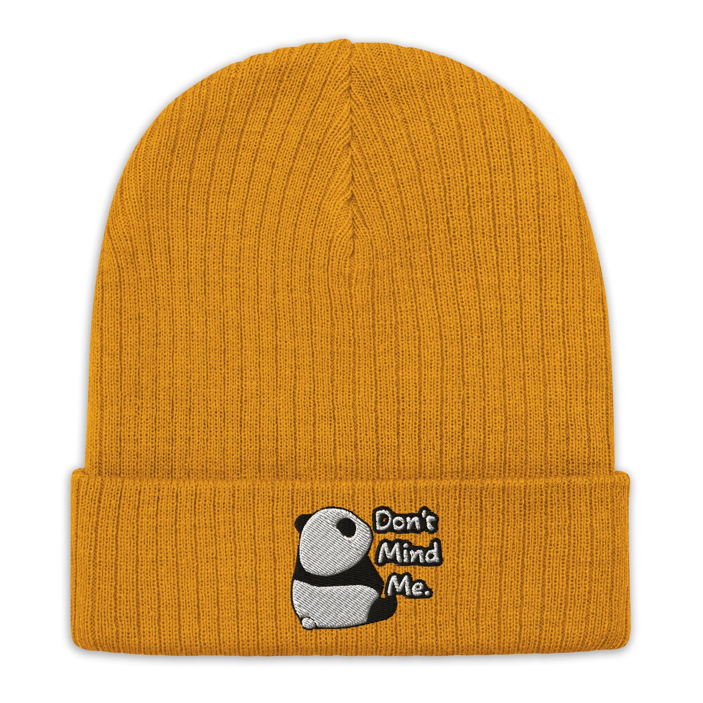 Don't Mind Me Panda Ribbed knit beanie hat