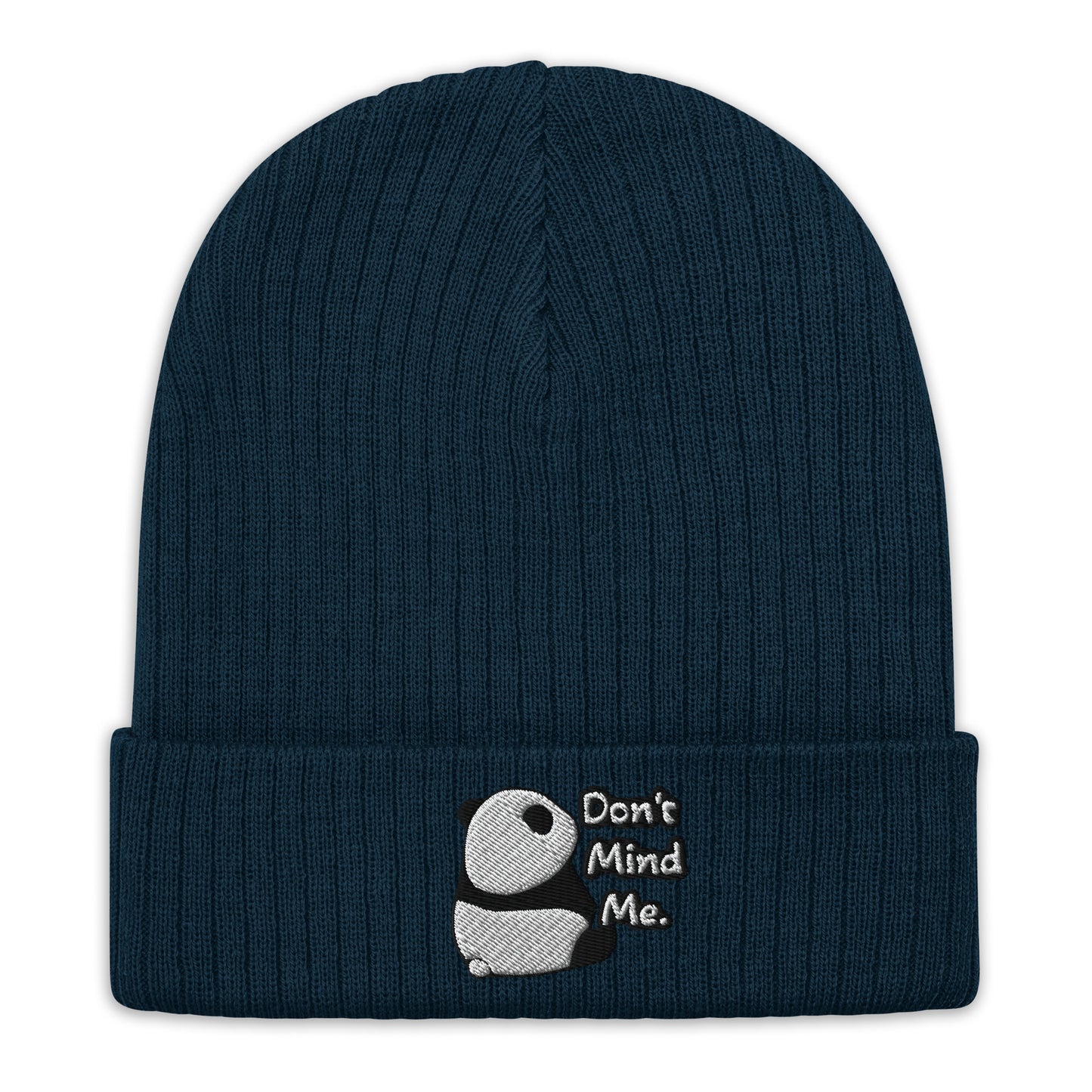 Don't Mind Me Panda Ribbed knit beanie hat