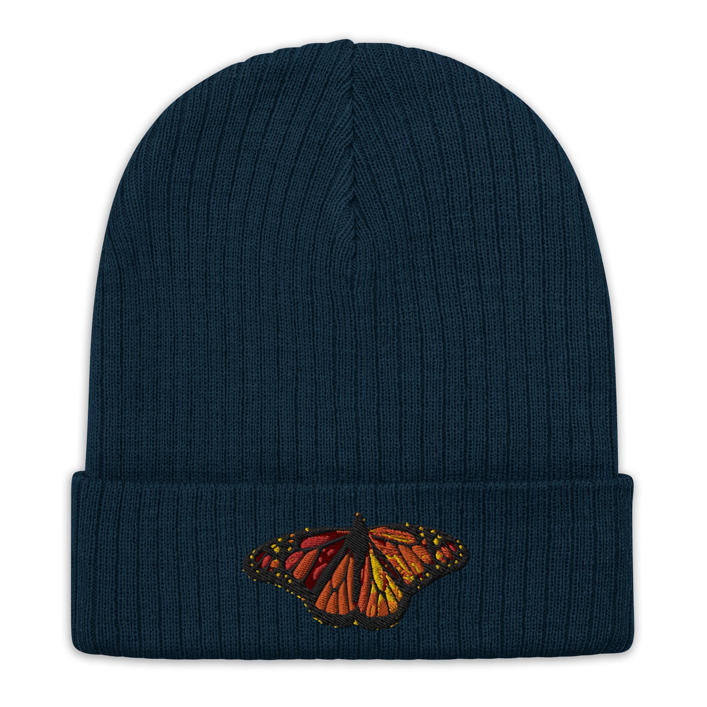 Monarch Butterfly Ribbed knit beanie Hat