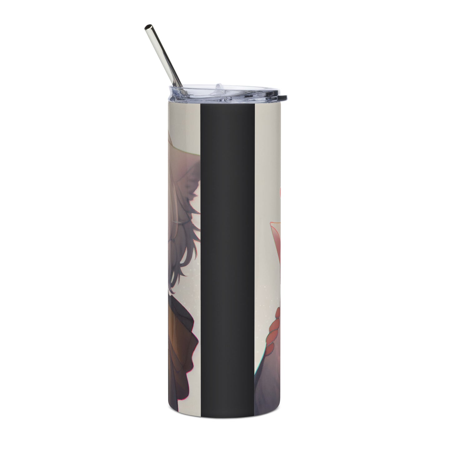 Anime Cat Girl #3 Stainless steel tumbler cup with metal straw