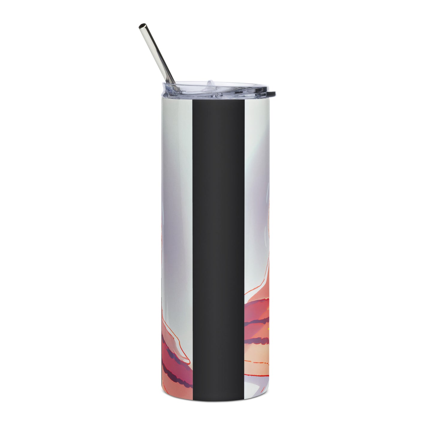 Anime Cat Girl #7 Stainless steel tumbler cup with metal straw