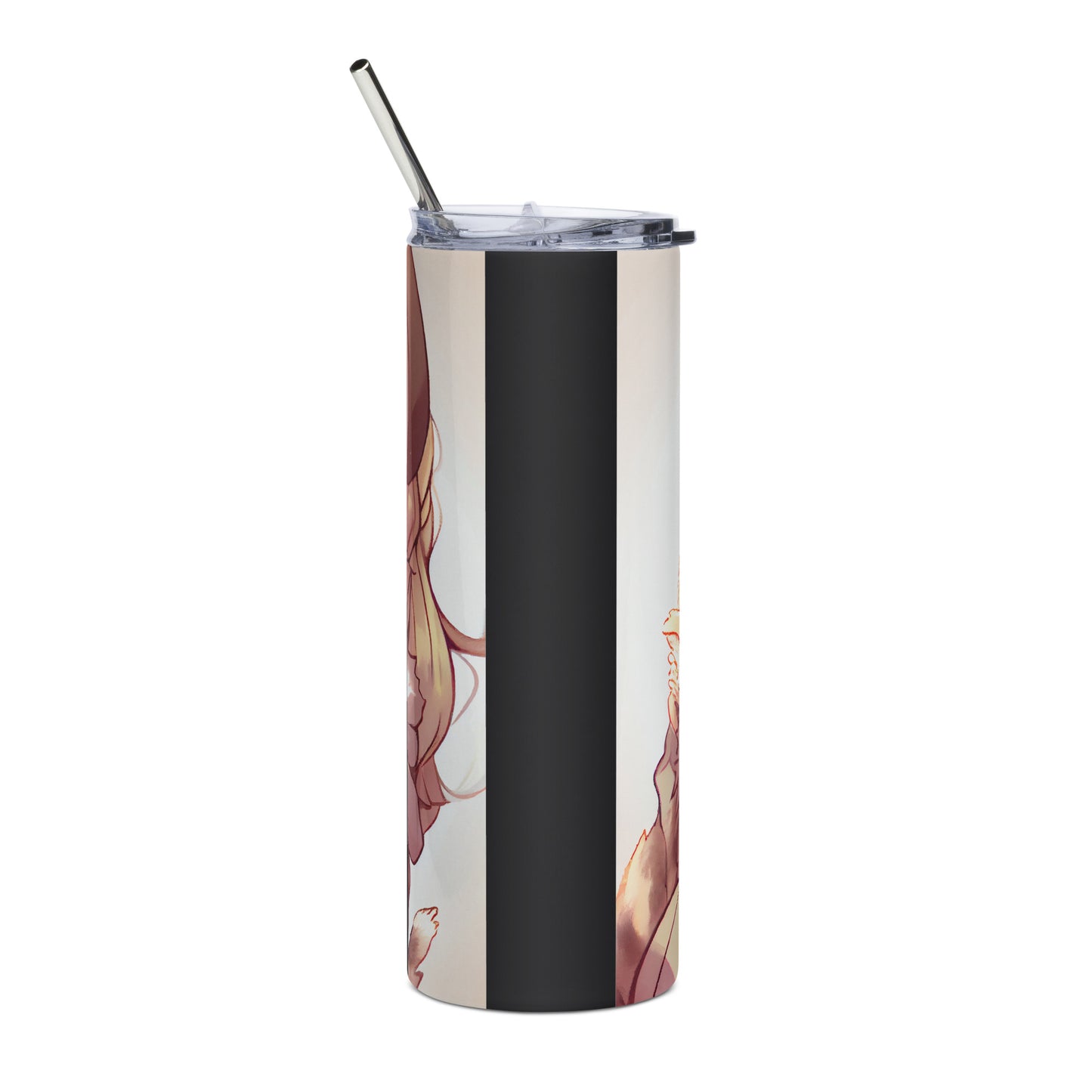 Anime Cat Girl #10 Stainless steel tumbler cup with metal straw