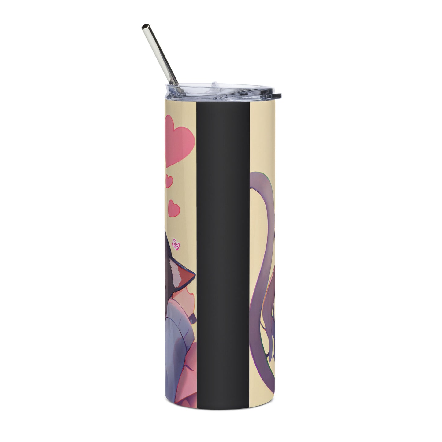 Anime Cat Girl #11 Stainless steel tumbler cup with metal straw