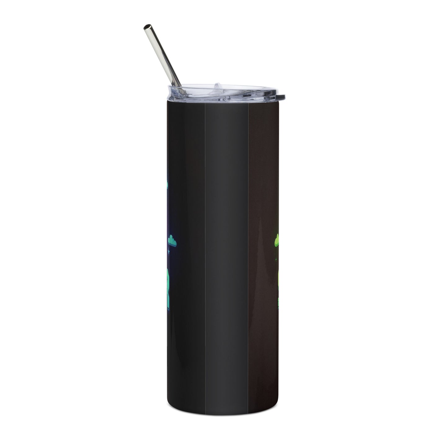 Stoner Stainless steel tumbler cup with metal straw