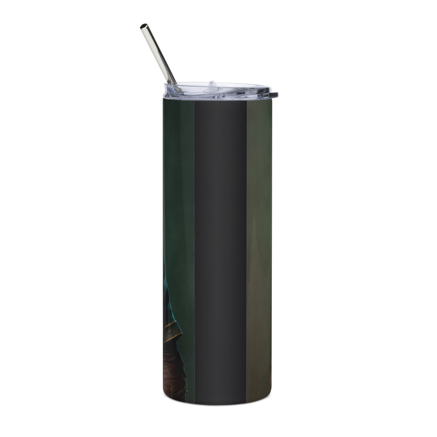 Steampunk Luigi Stainless steel tumbler cup with metal straw