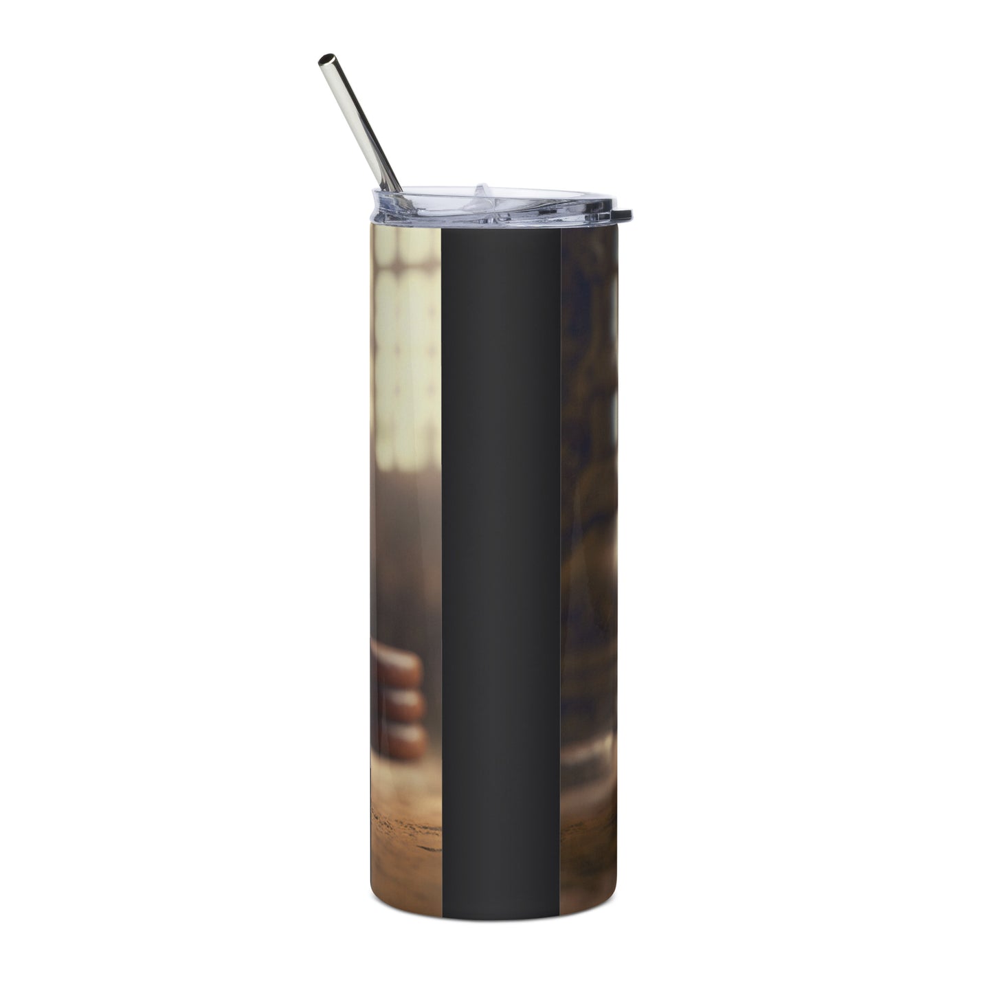 Steampunk Toad Stainless steel tumbler cup with metal straw