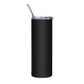 Grid Knight Stainless steel tumbler cup with metal straw
