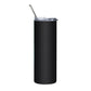 Steampunk Apocalyptic Woman Stainless steel tumbler cup with metal straw