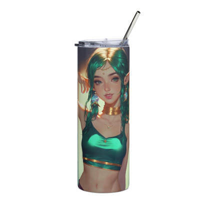 Elf Babe Stainless steel tumbler with Metal Straw