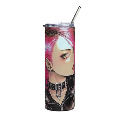 Punk Girl #2 Stainless steel tumbler with metal straw