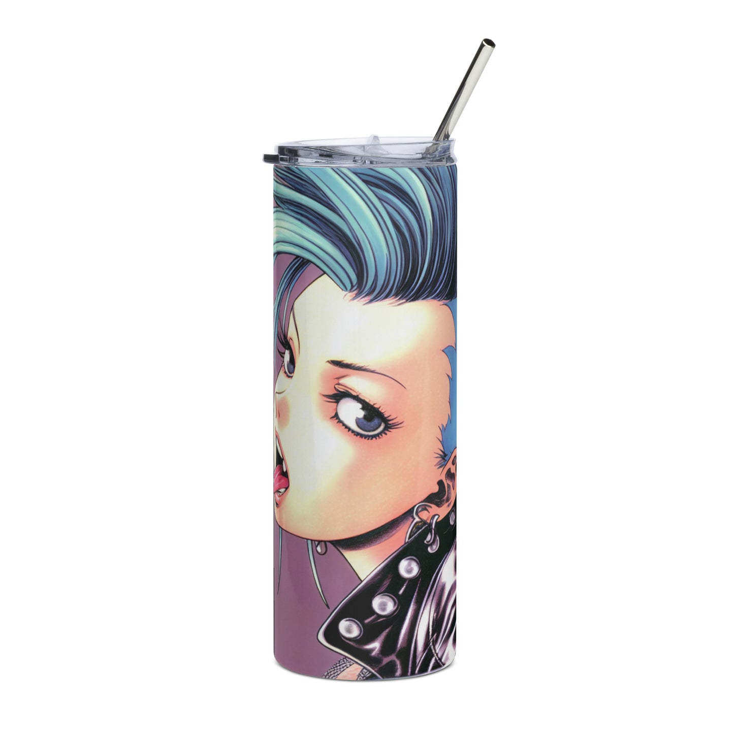 Punk Girl #3 Stainless steel tumbler with metal straw