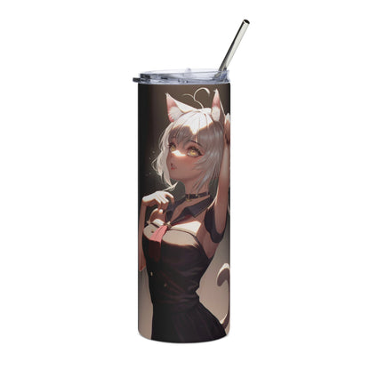 Anime Cat Girl #2 Stainless steel tumbler cup with straw