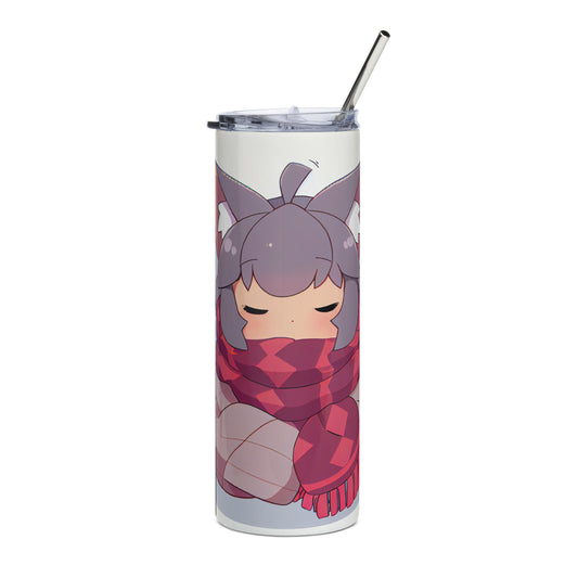 Anime Cat Girl #6 Stainless steel tumbler cup with metal straw