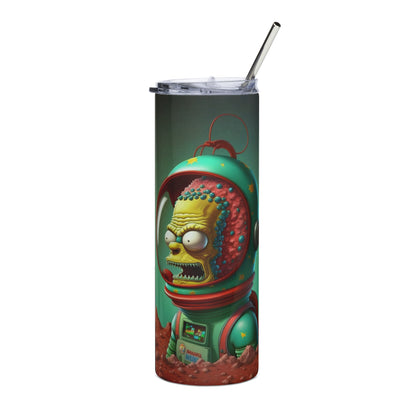 Space Bart Stainless steel tumbler cup with metal straw