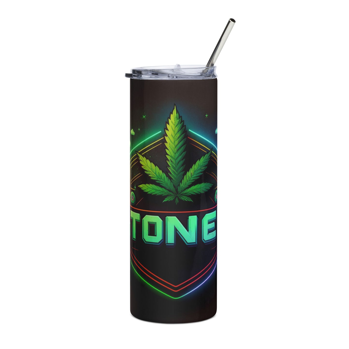 Stoner Stainless steel tumbler cup with metal straw