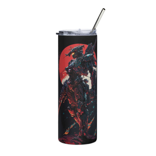 Space Robot #5 Stainless steel tumbler cup with Metal Straw