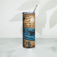 Death at the Beach Stainless steel tumbler cup with metal straw