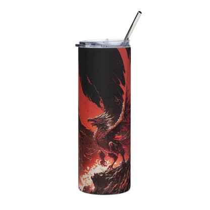 Dragon #1 Stainless steel tumbler cup with metal straw