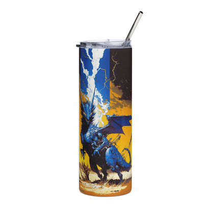 Dragon #2 Stainless steel ttumbler cup with metal straw