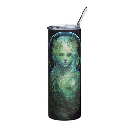 Earth Goddess #2 Stainless steel tumbler cup with metal straw