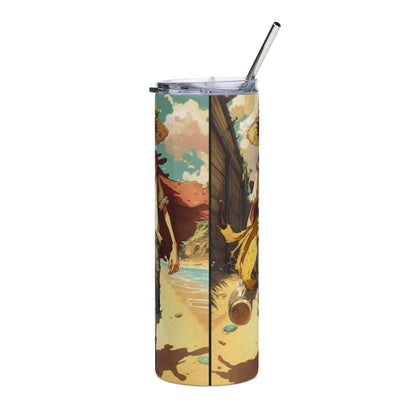 ONEPIECE Luffy Stainless steel tumbler cup with metal straw