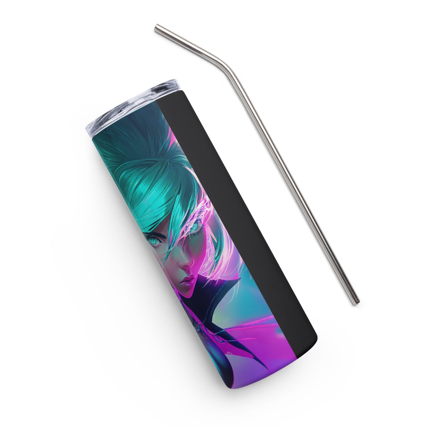 Anime Girl #2 Stainless steel tumbler cup with metal straw