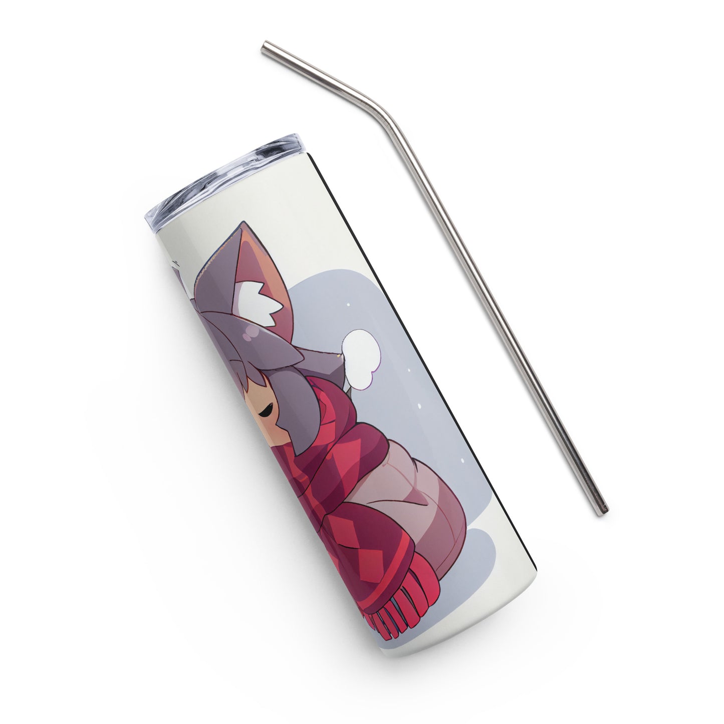 Anime Cat Girl #6 Stainless steel tumbler cup with metal straw