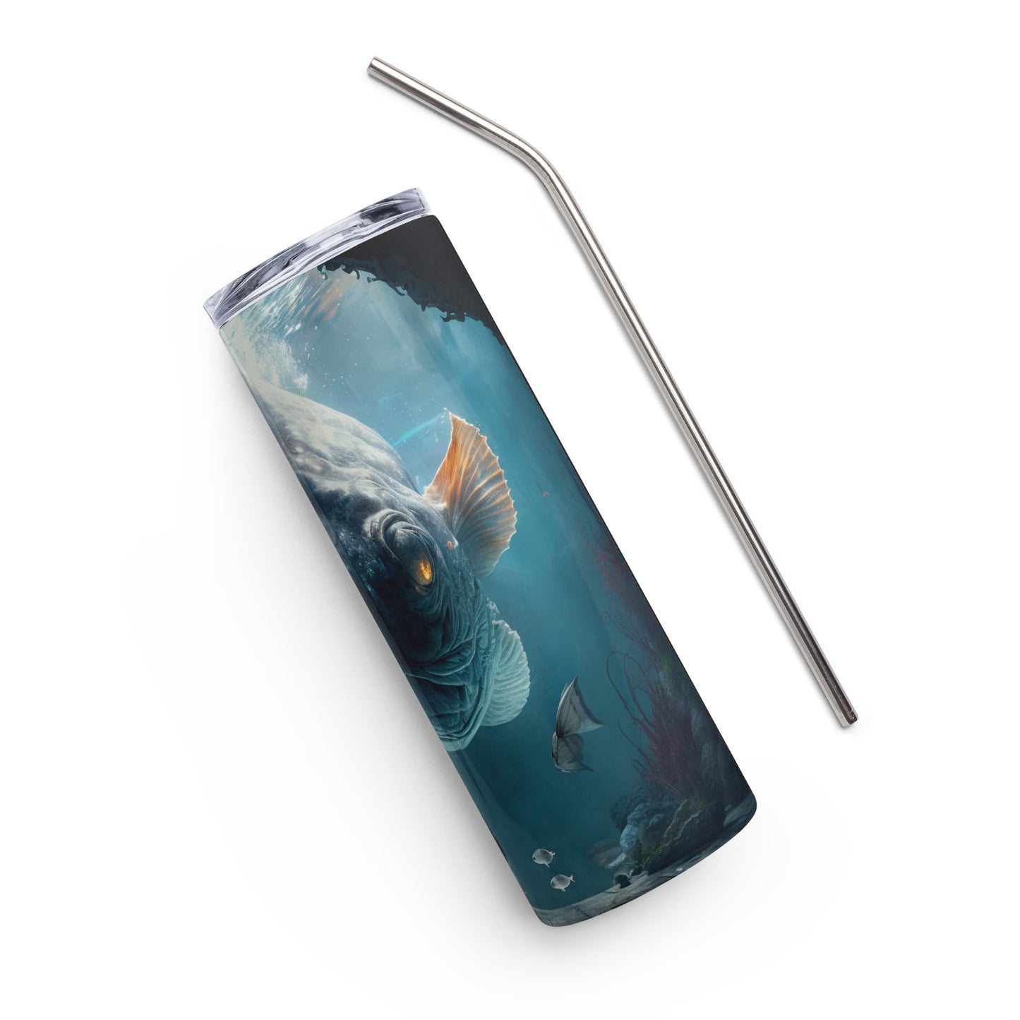 That's a Big Fish Stainless steel tumbler cup with metal straw