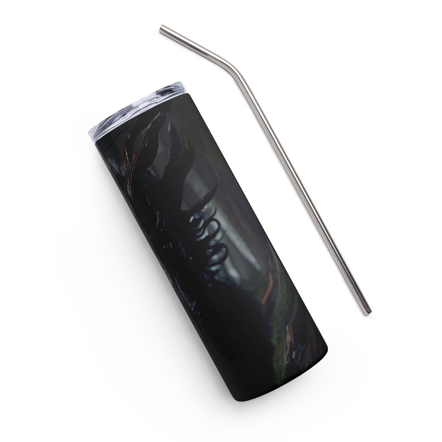 The Wendigo Stainless steel tumbler cup with metal straw