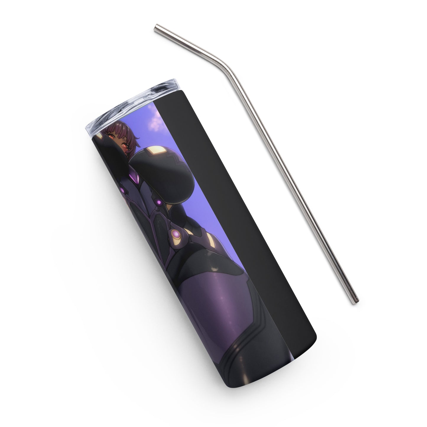 How's the view sexy anime woman Stainless steel tumbler cup with metal straw