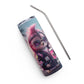 Punk Sloth Stainless steel tumbler cup with metal straw