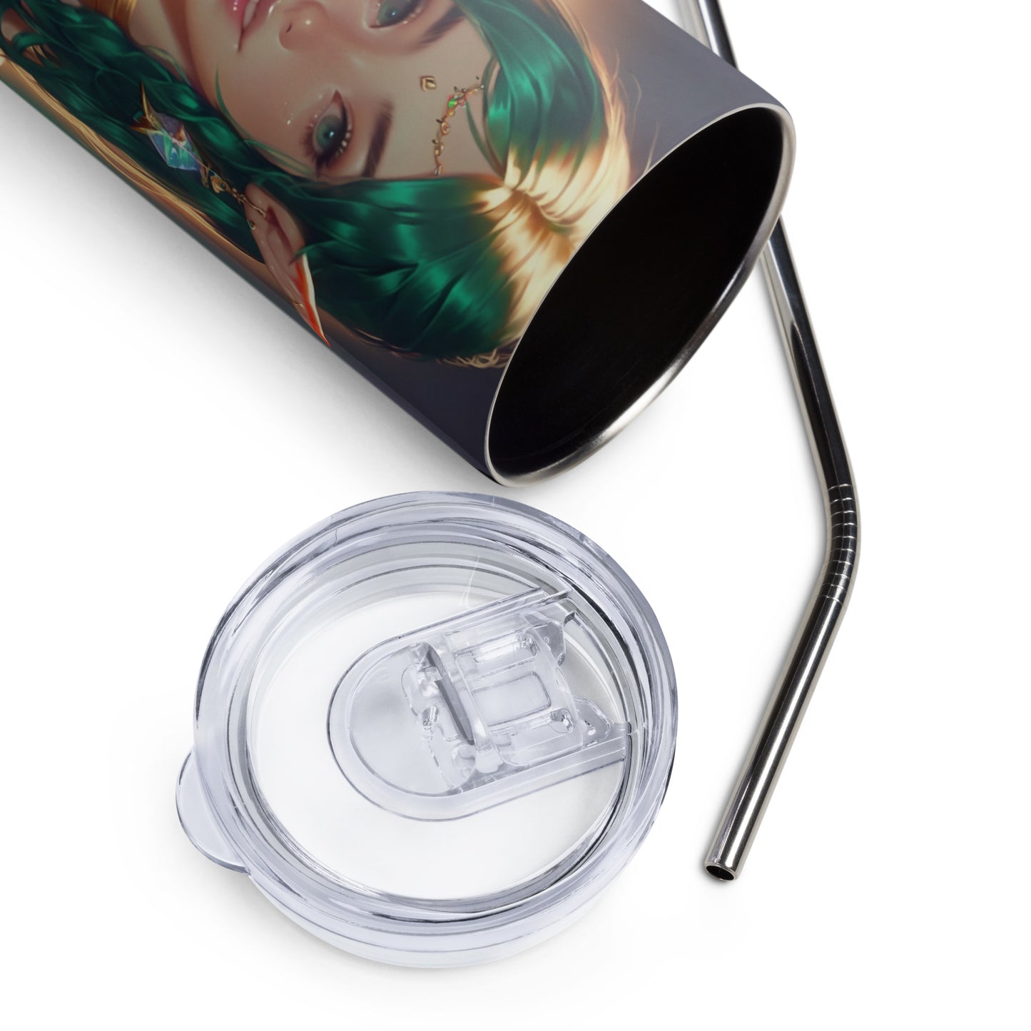 Elf Babe Stainless steel tumbler with Metal Straw