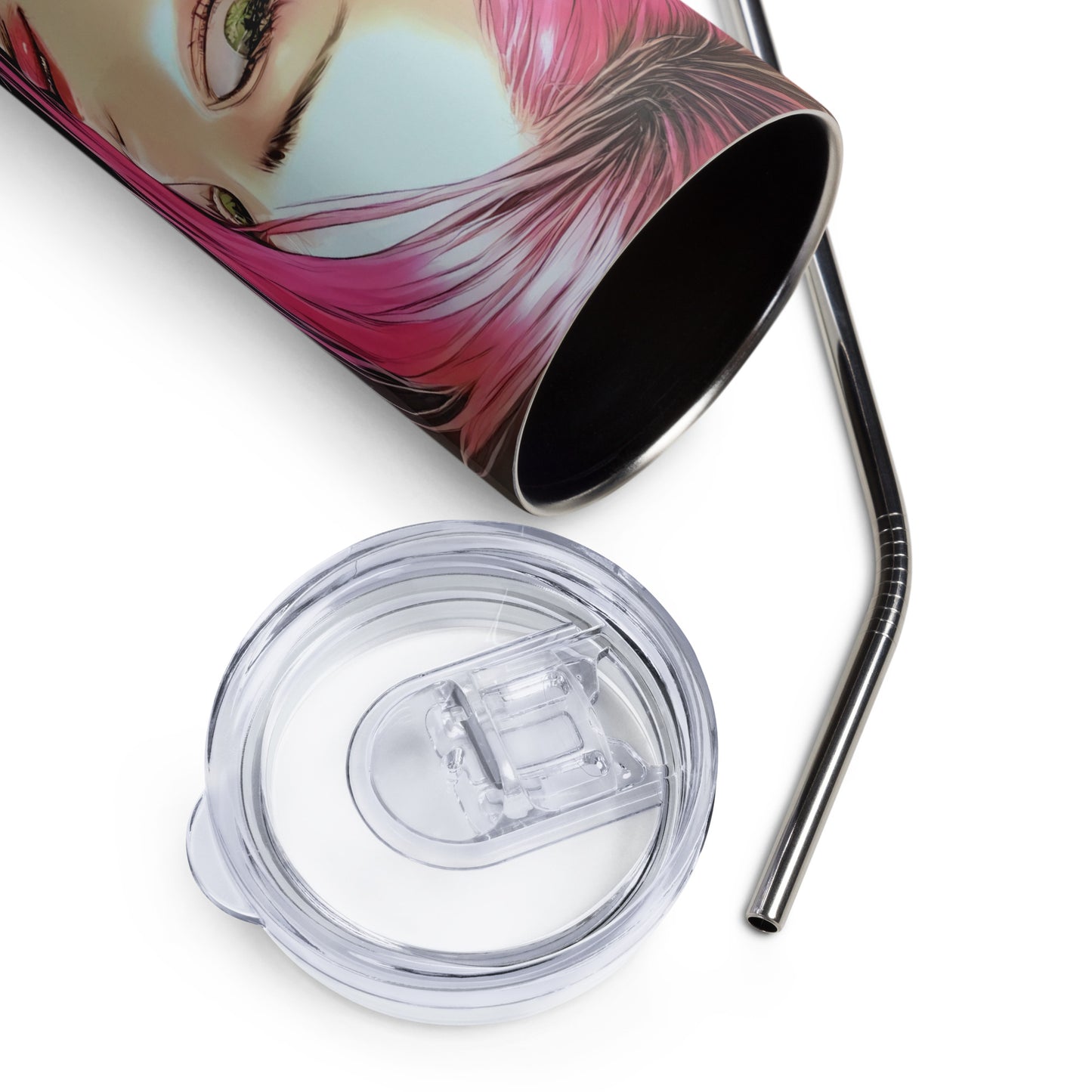 Punk Girl #2 Stainless steel tumbler with metal straw